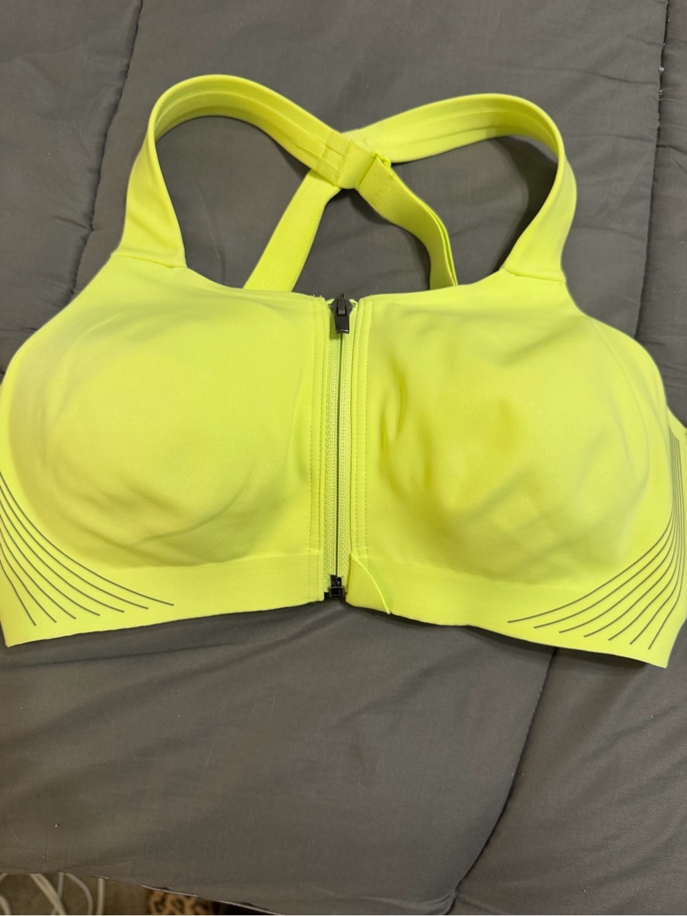 Victoria's Secret Neon Yellow Front-Zip Sports Bra
